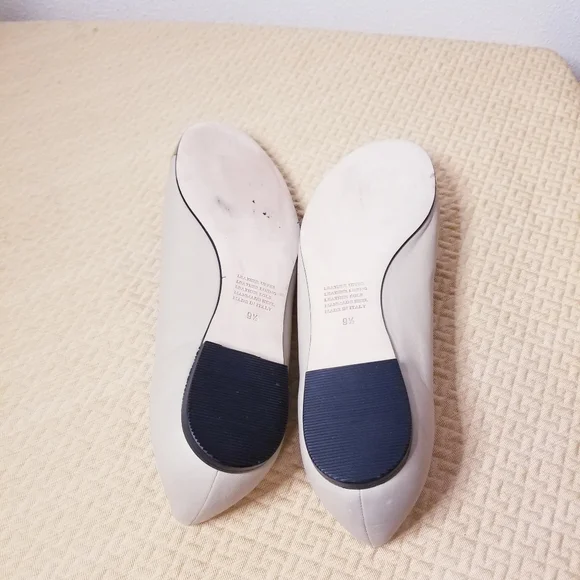 Garnet Hill Leather Beige/gold Ballet Flats - Picture 4 of 7